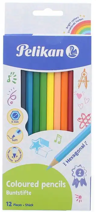 Pelikan: 12 Coloured Pencil Buntstifte