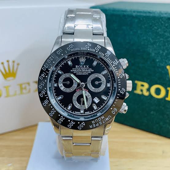 Black Dial RLX Daytona Stainless Steel Mens Watch