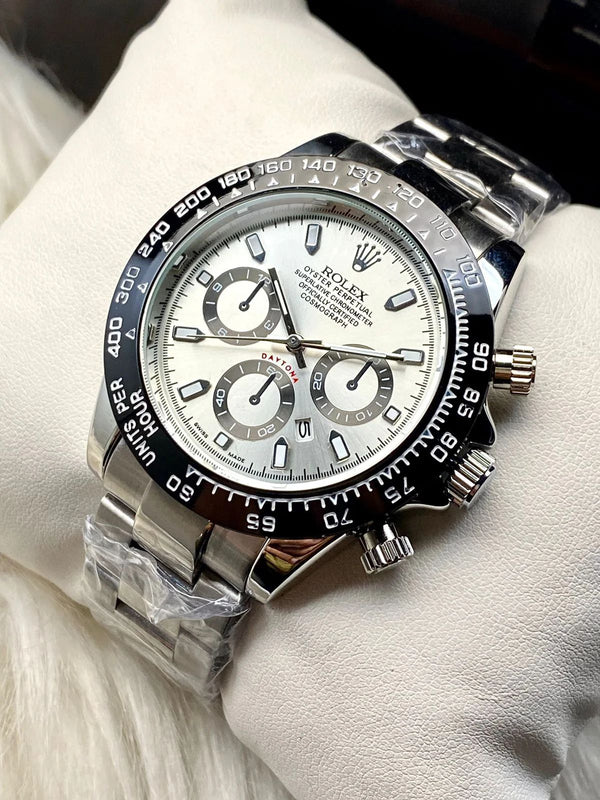 White Dial RLX Daytona Stainless Steel Mens Watch