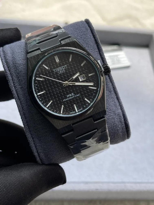 Tissot PRX Powermatic 80 Black Stainless Steel Chain Mens Watch